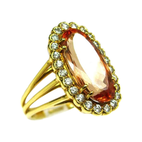 Ladies Diamond and Topaz Ring