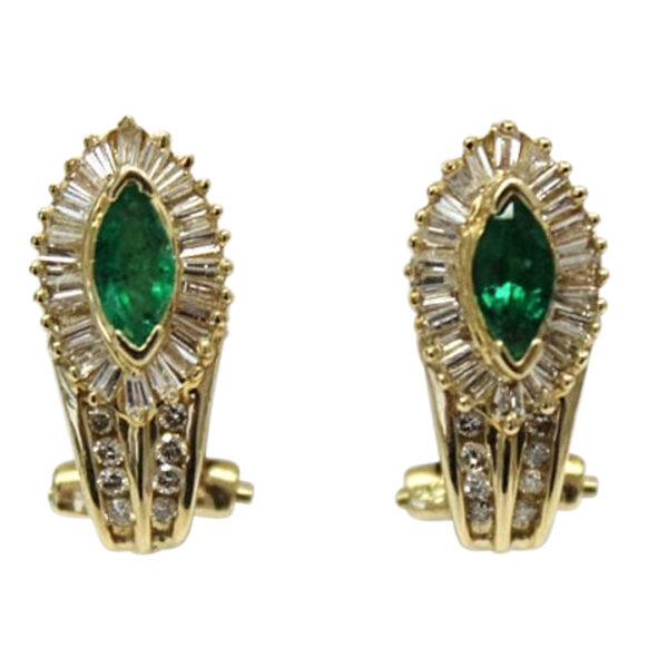 Ladies Diamond and Emerald Earrings