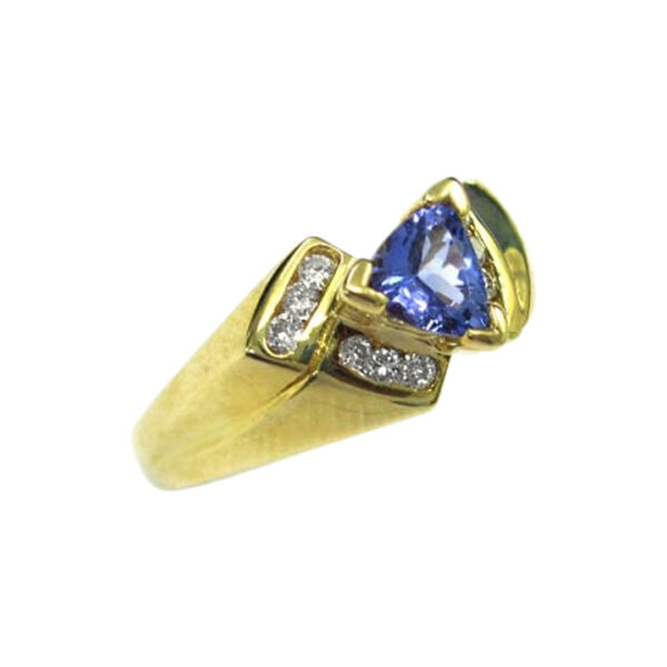 Ladies Diamond and Tanzanite Ring - Image 2