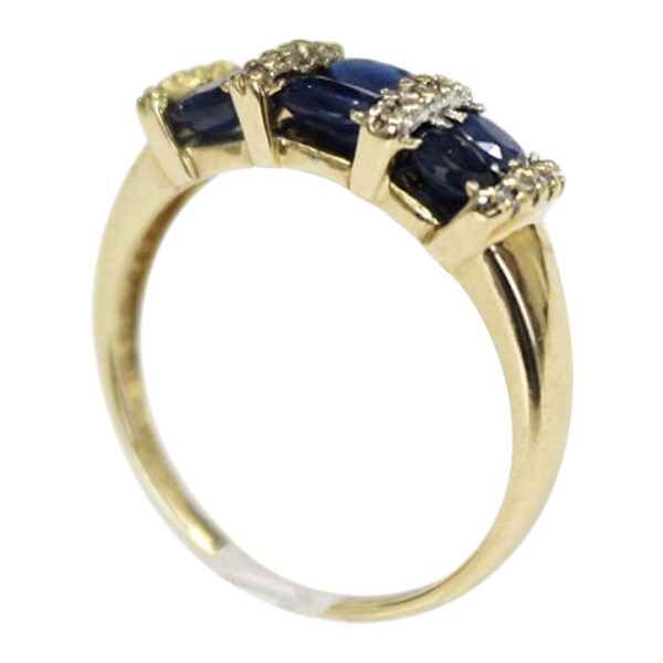 Ladies Blue Sapphire and Diamond Ring