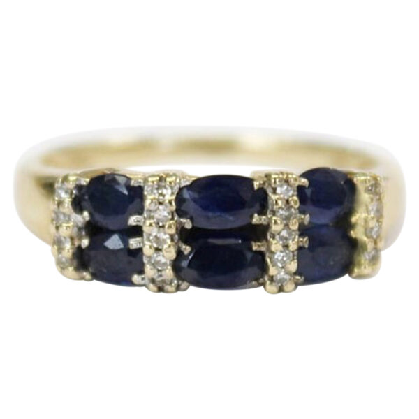 Ladies Blue Sapphire and Diamond Ring - Image 2