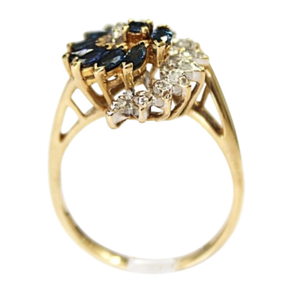 Ladies Blue Sapphire and Diamond Ring - Image 4