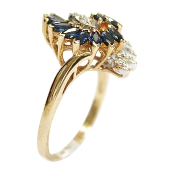 Ladies Blue Sapphire and Diamond Ring - Image 3