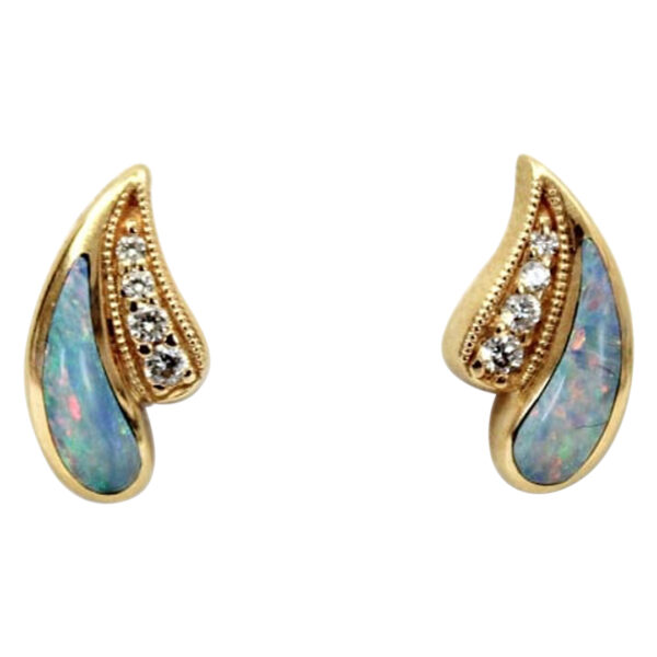 Ladies Diamond and Opal Earrings