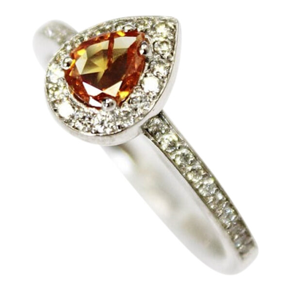 Ladies Citrine and Diamond Ring