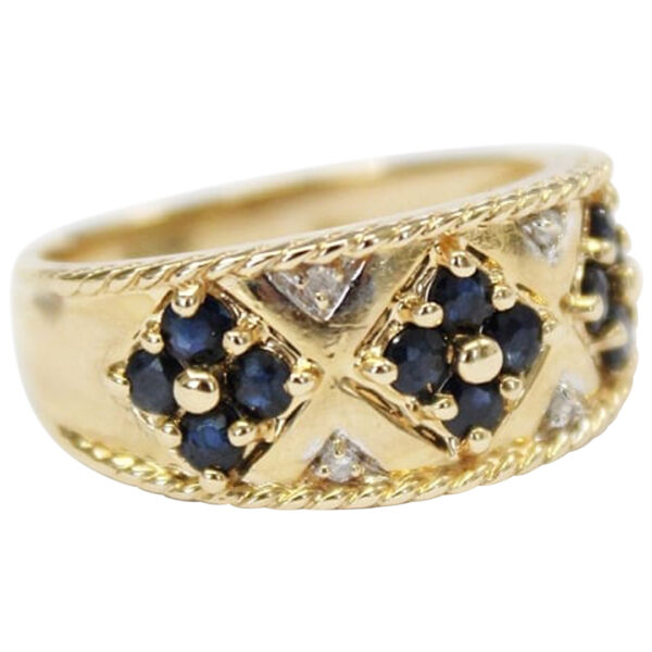 Ladies Blue Sapphire and Diamond Ring - Image 2