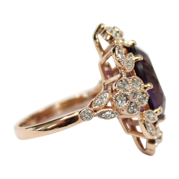 Ladies Amethyst and Diamond Ring - Image 2