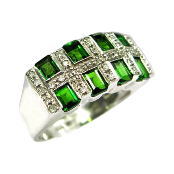 Ladies Diamond and Green Tourmaline Ring - Image 2