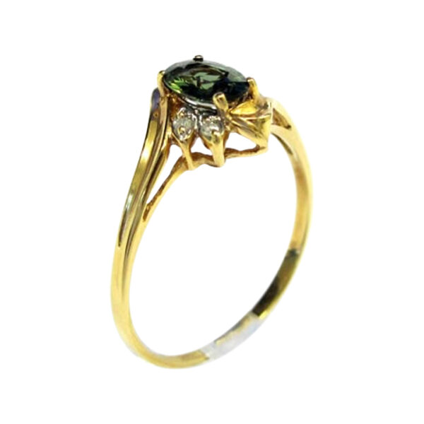 Ladies Green Sapphire and Diamond Ring - Image 2