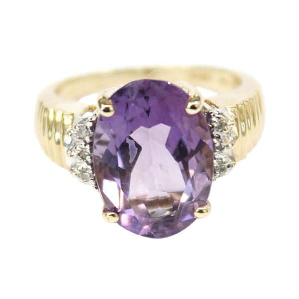 Ladies Amethyst and Diamond Ring