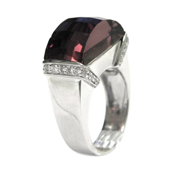 Ladies Pink Tourmaline and Diamond Ring