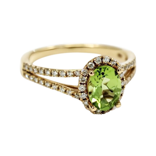 Ladies Peridot and Diamond Ring