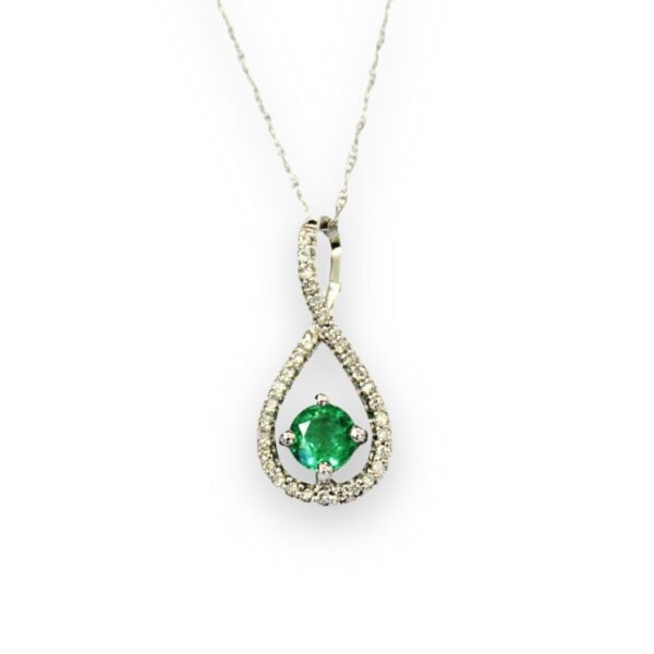 Ladies Emerald and Diamond Pendant