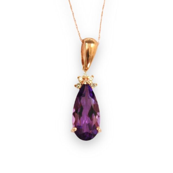 Ladies Amethyst and Diamond Pendant