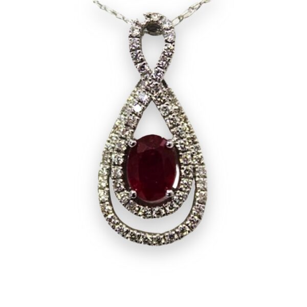 Ladies Ruby and Diamond Pendant