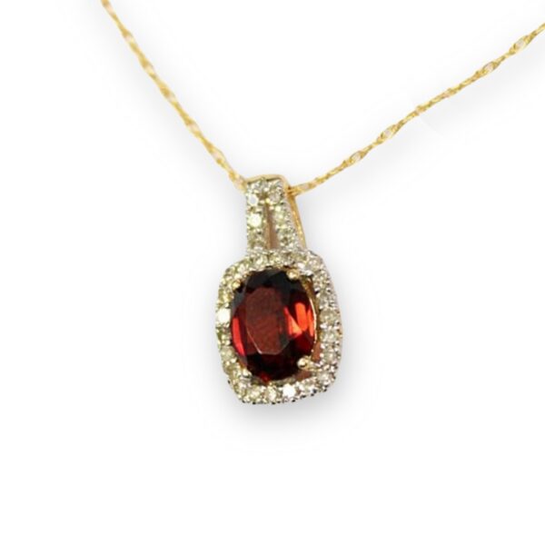 Ladies Garnet and Diamond Pendant