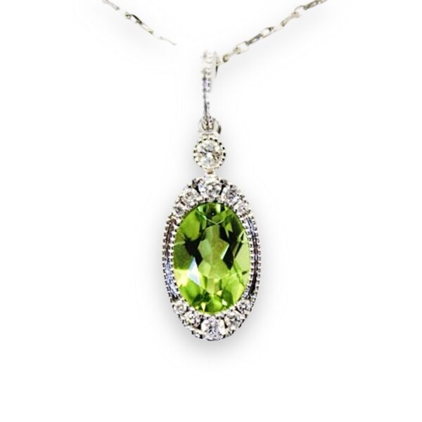 Ladies Peridot and Diamond Pendant