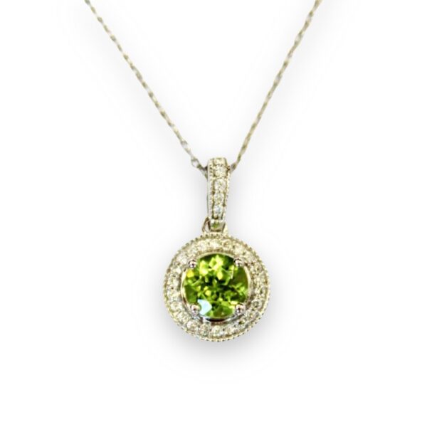 Ladies Peridot and Diamond Pendant