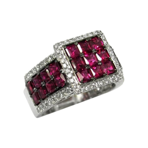 Ladies Diamond and Ruby Ring