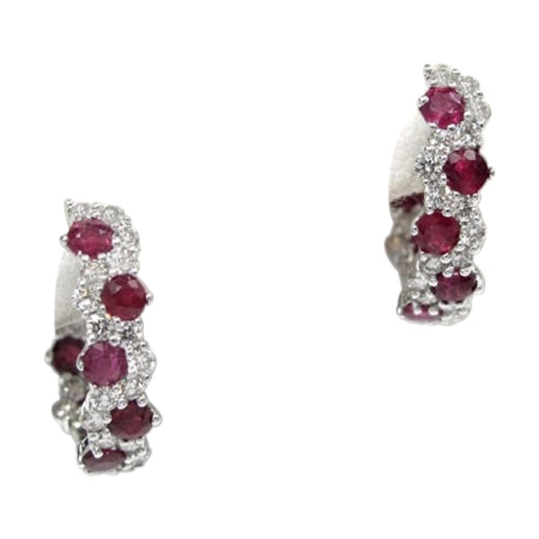 Ladies Diamond and Ruby Earrings