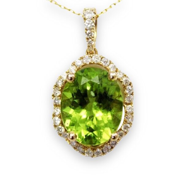 Ladies Peridot and Diamond Pendant