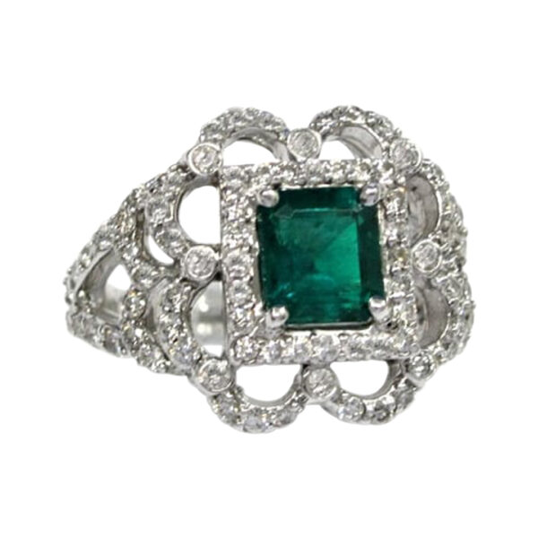 Ladies Emerald and Diamond Ring - Image 2