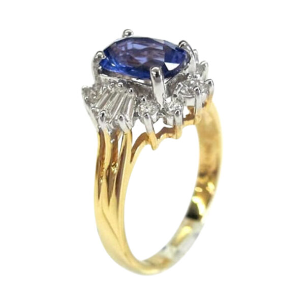 Ladies Diamond and Tanzanite Ring - Image 2