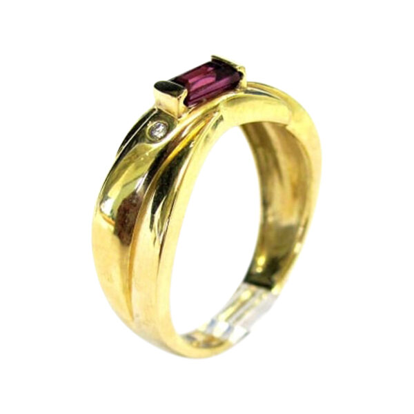 Ladies Pink Tourmaline and Diamond Ring - Image 2