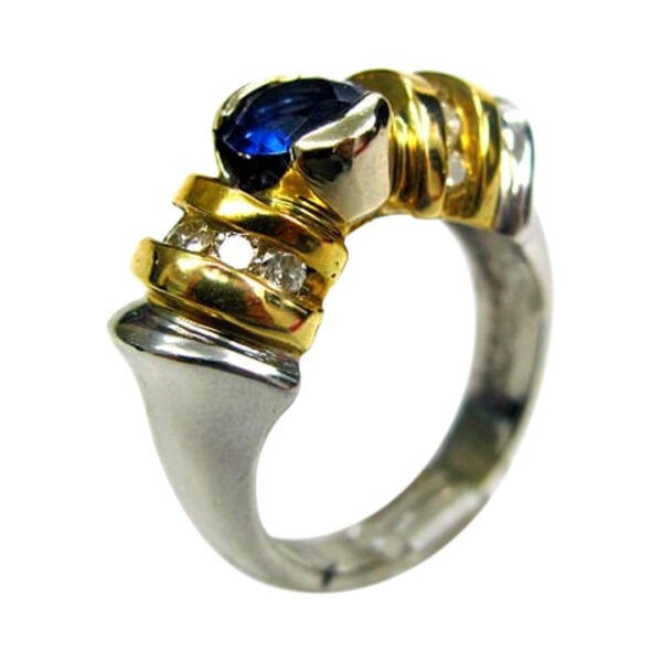 Ladies Diamond and Tanzanite Ring - Image 2