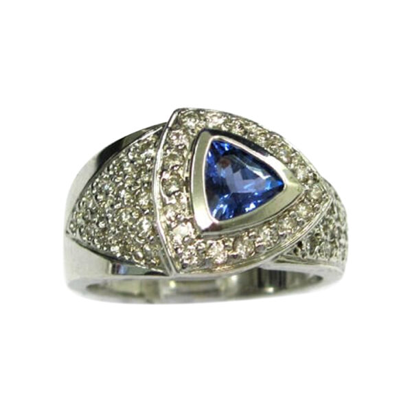 Ladies Diamond and Tanzanite Ring - Image 2