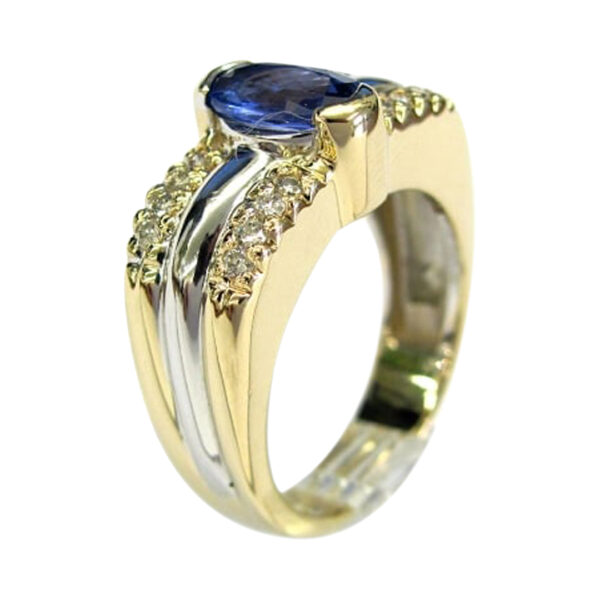 Ladies Diamond and Tanzanite Ring - Image 2