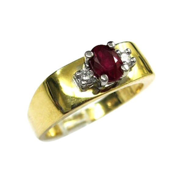 Ladies Diamond and Ruby Ring