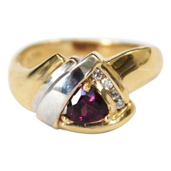 Ladies Rhodolite Garnet and Diamond Ring