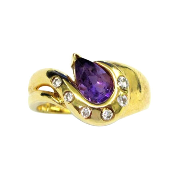 Ladies Amethyst and Diamond Ring