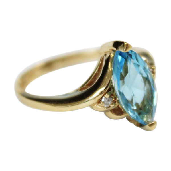 Ladies Blue Topaz and Diamond Ring - Image 2