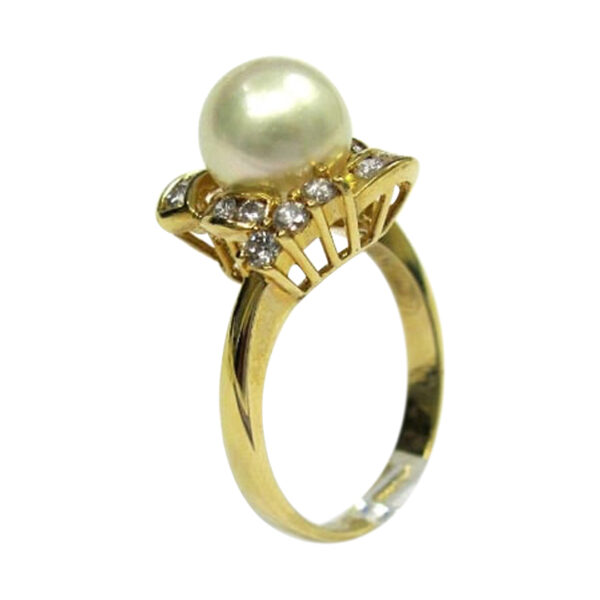 Ladies Diamond and Pearl Ring - Image 2