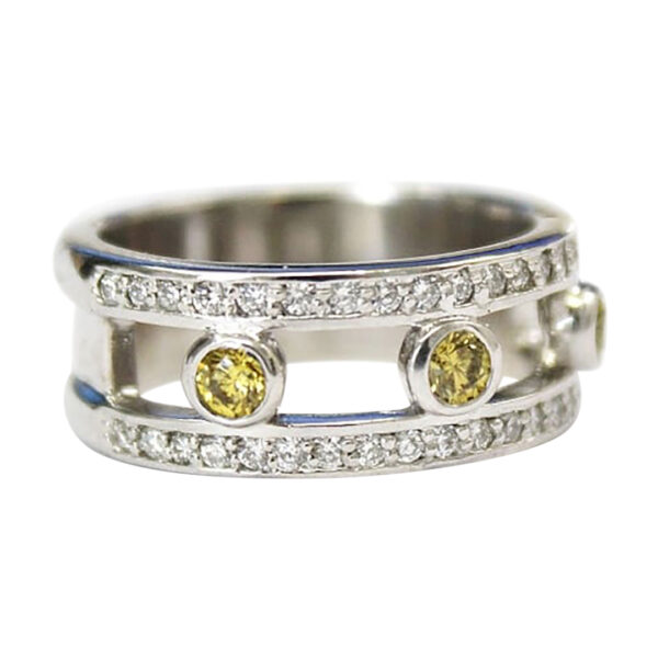 Ladies Yellow Diamond Ring - Image 2