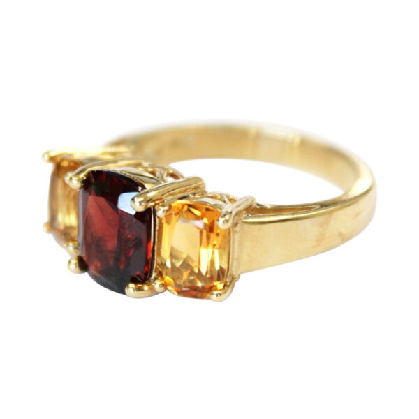 Ladies Citrine and Garnet Ring