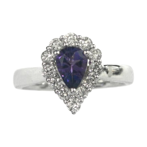 Ladies Diamond and Amethyst Ring