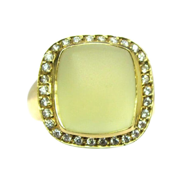 Ladies Diamond and Lemon Quartz Ring - Image 2