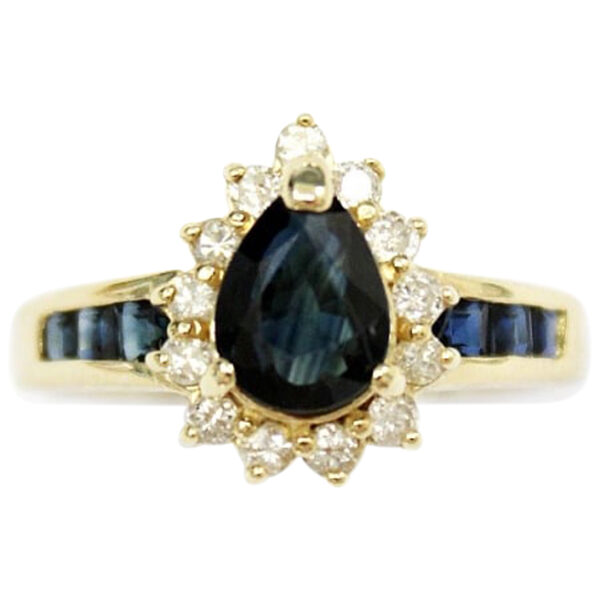 Ladies Blue Sapphire and Diamond Ring - Image 2