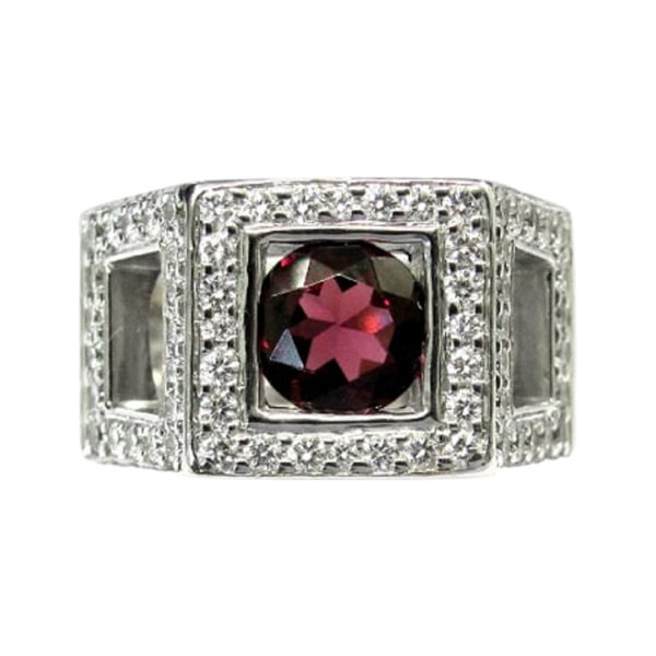 Ladies Diamond and Garnet Ring