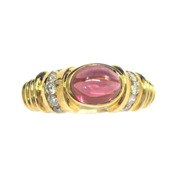 Ladies Pink Tourmaline and Diamond Ring