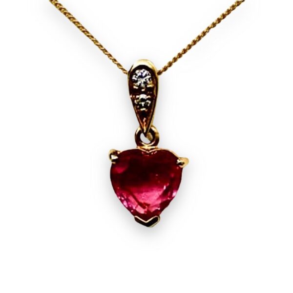 Ladies Pink Sapphire and Diamond Pendant