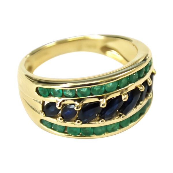 Ladies Emerald and Sapphire Ring