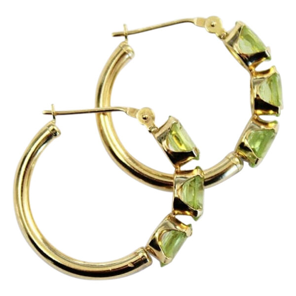 Ladies Peridot hoops - Image 2