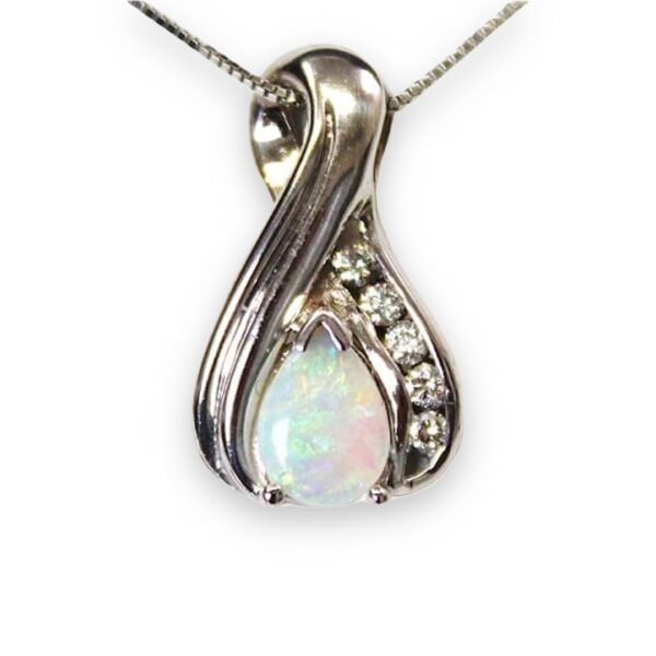 Ladies Opal and Diamond Pendant