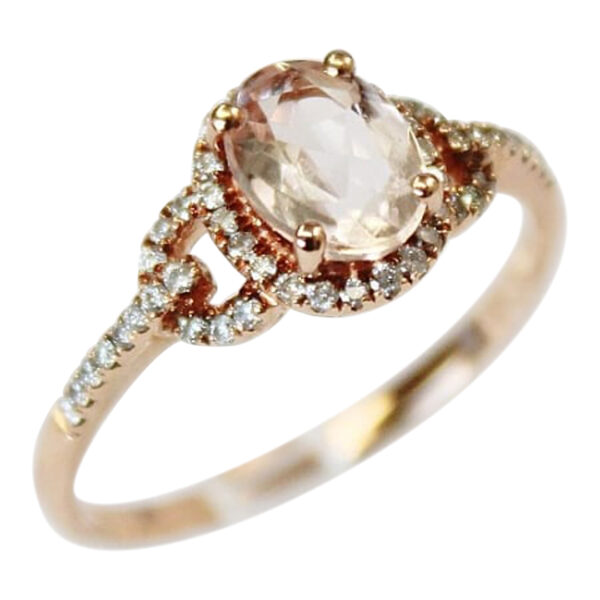 Ladies Morganite and Diamond Ring