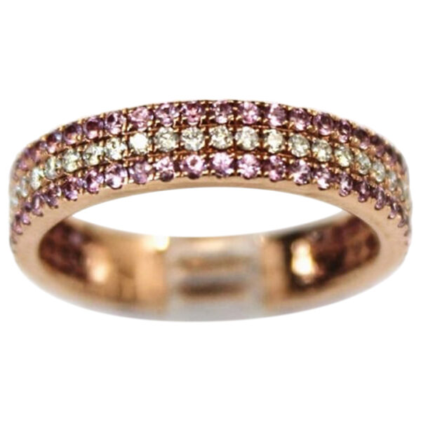 Ladies Pink Sapphire and Diamond Ring - Image 2