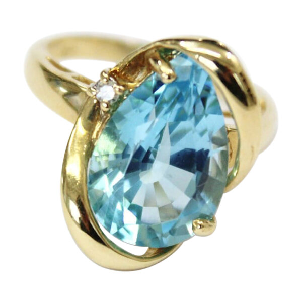 Ladies Blue Topaz and Diamond Ring - Image 2